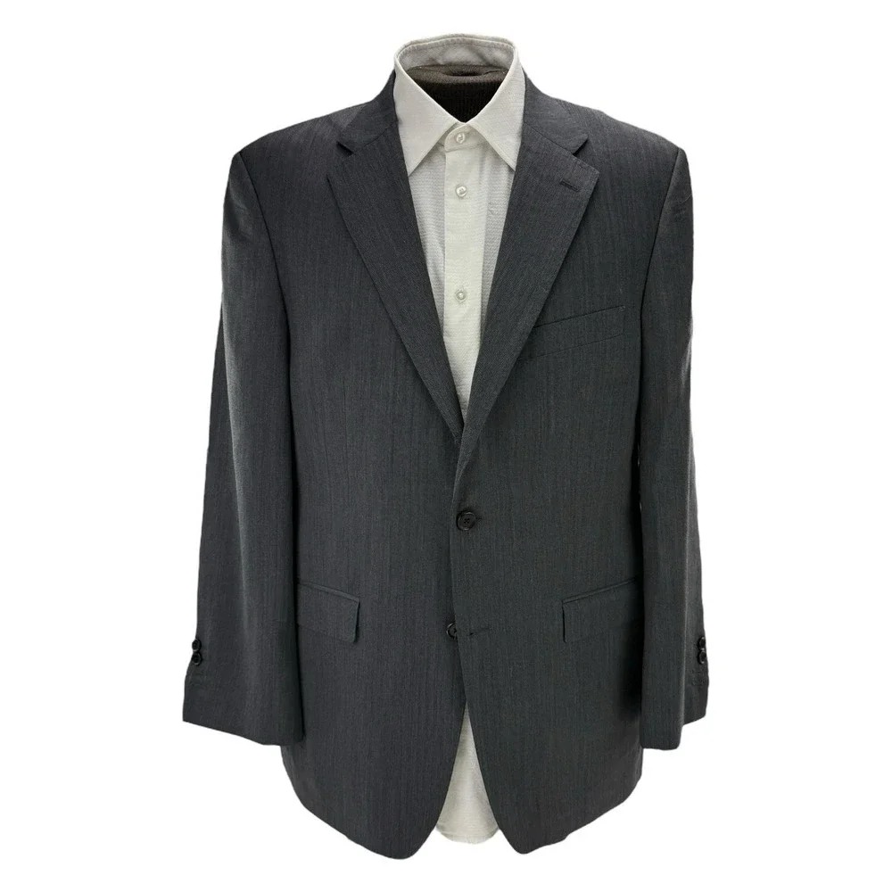 Hawes & Curtis Charcoal Wool Blazer Classic Fit‎ 2-Button Men's 44R Double Vent